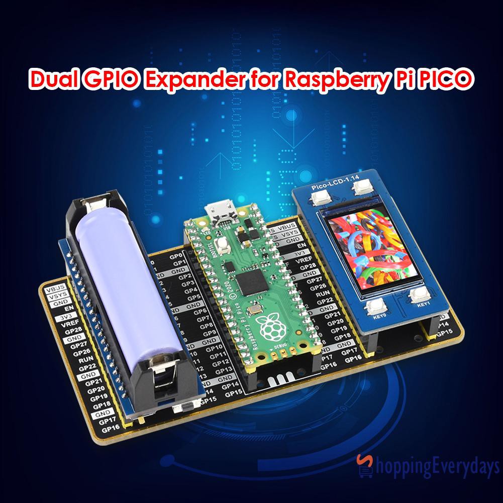 【New】 USB Power Two Sets of Male Headers Dual GPIO Expander for Raspberry Pi PICO