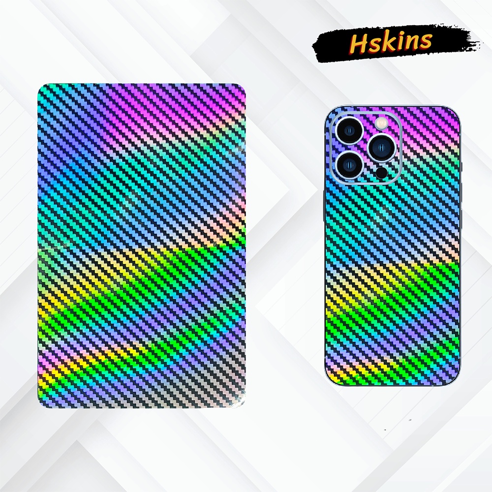 Miếng dán skin carbon 3D 7 màu iPhone 14 Pro Max / 13 Pro Max / 12 Pro Max / 11 Pro Max /  Xs max lưng full viền