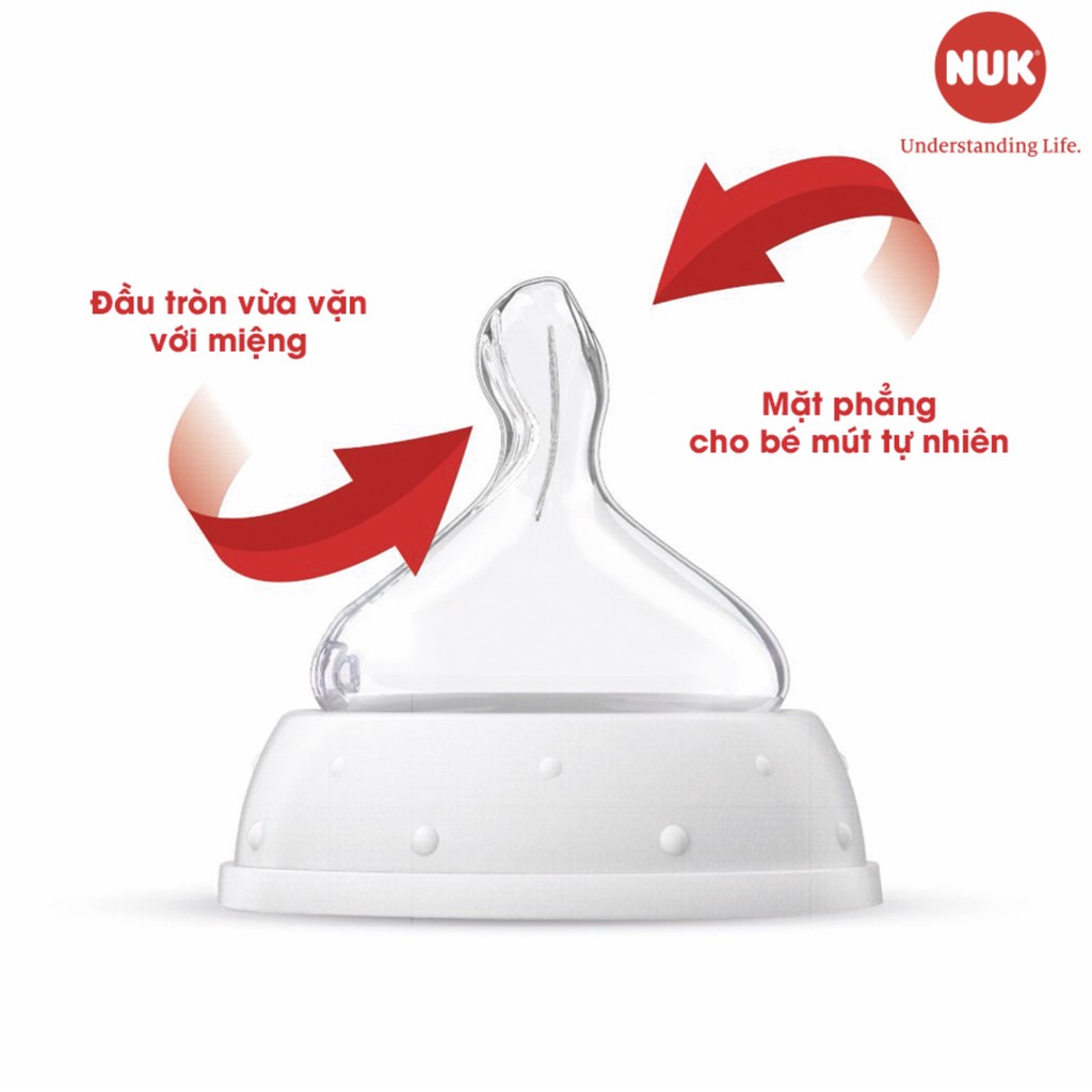 (Chính hãng) Bộ 2 núm ti cho bình sữa NUK Premium Choice+ Silicone