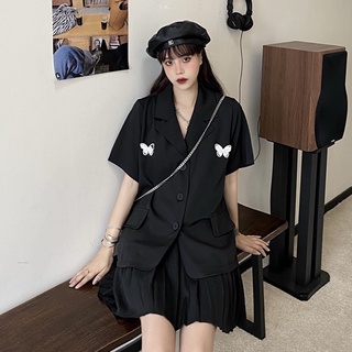 Có bigsize - Set Đầm đen xếp ly cá tính