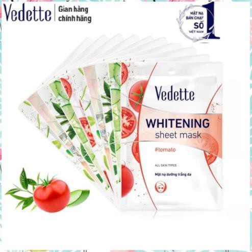 [Free Ship] Combo 10 Mặt Nạ Giấy Trắng Hồng Tự Nhiên 22ml VEDETTE - 05 Loại x 2