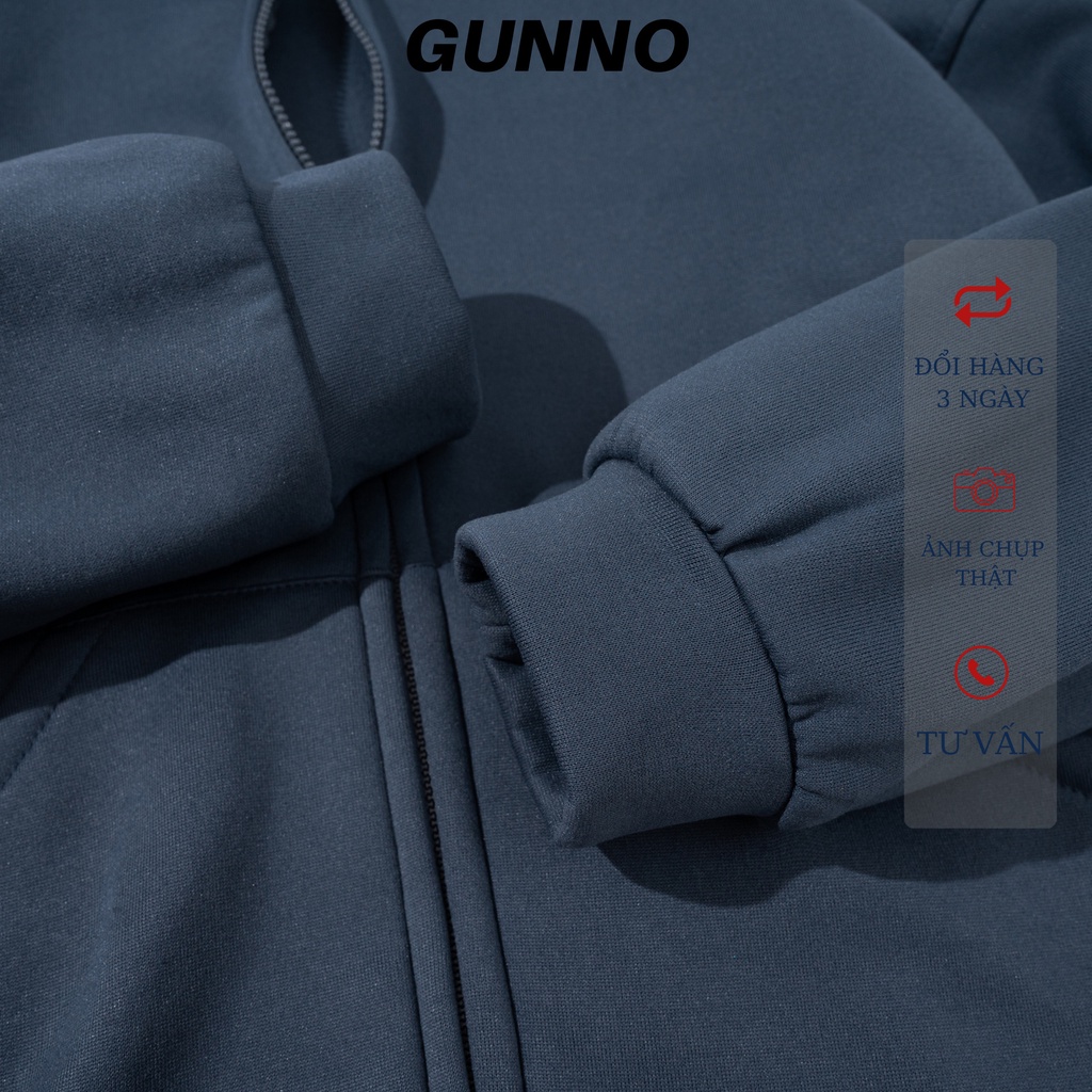 Áo khoác Hoodie Zip Form rộng GUNNO chất nỉ bông siêu đẹp