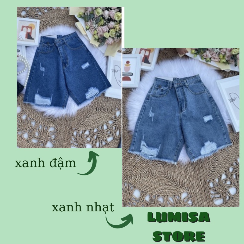 Quần jean ngố nữ bigsize quần jean ngố lưng cao quần jean ngố ống rộng rách LUMISA | BigBuy360 - bigbuy360.vn