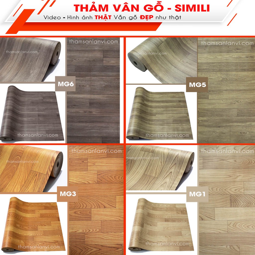 Thảm simili lót sàn giả gỗ - Thảm trải sàn nhà nhựa PVC giá rẻ