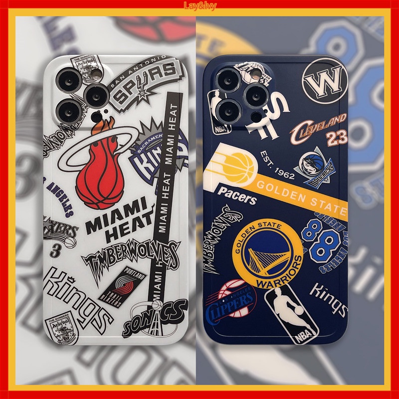 Ốp điện thoại silicon IMD in Logo NBA thời trang cho IPhone7Plus/8Plus XS XR XSmax 11 12 Pro Max 13 Pro