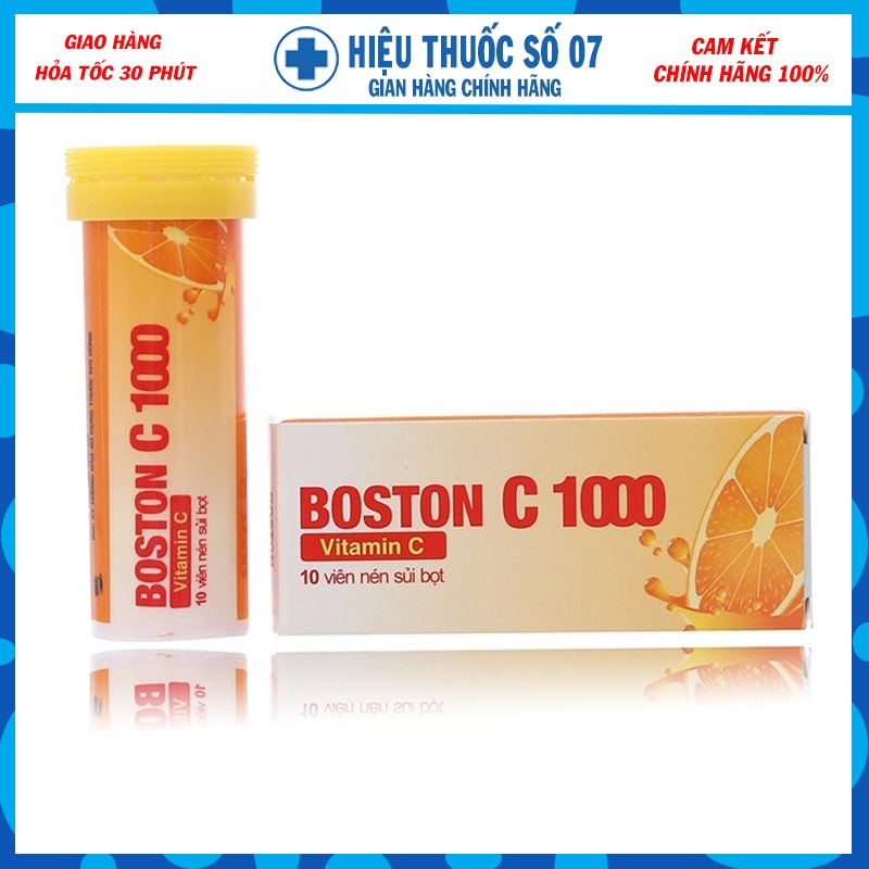 Boston C 1000 viên sủi bổ sung vitamin c 1000mg ngăn ngừa thiếu vitamin C, tăng đề kháng