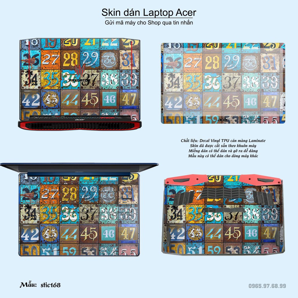 Skin dán Laptop Acer in hình Hoa văn sticker _nhiều mẫu 28 (inbox mã máy cho Shop)