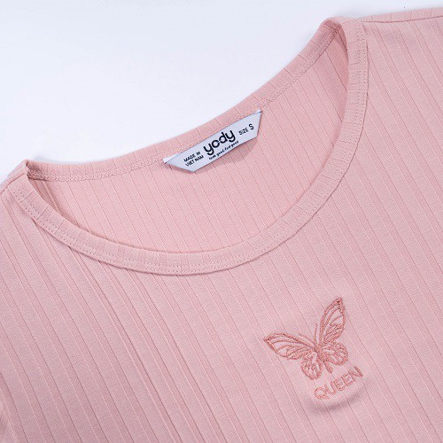 Áo phông nữ YODY cộc tay, cổ tròn chất liệu cotton mềm mại thấm hút mồ hôi TSN5346