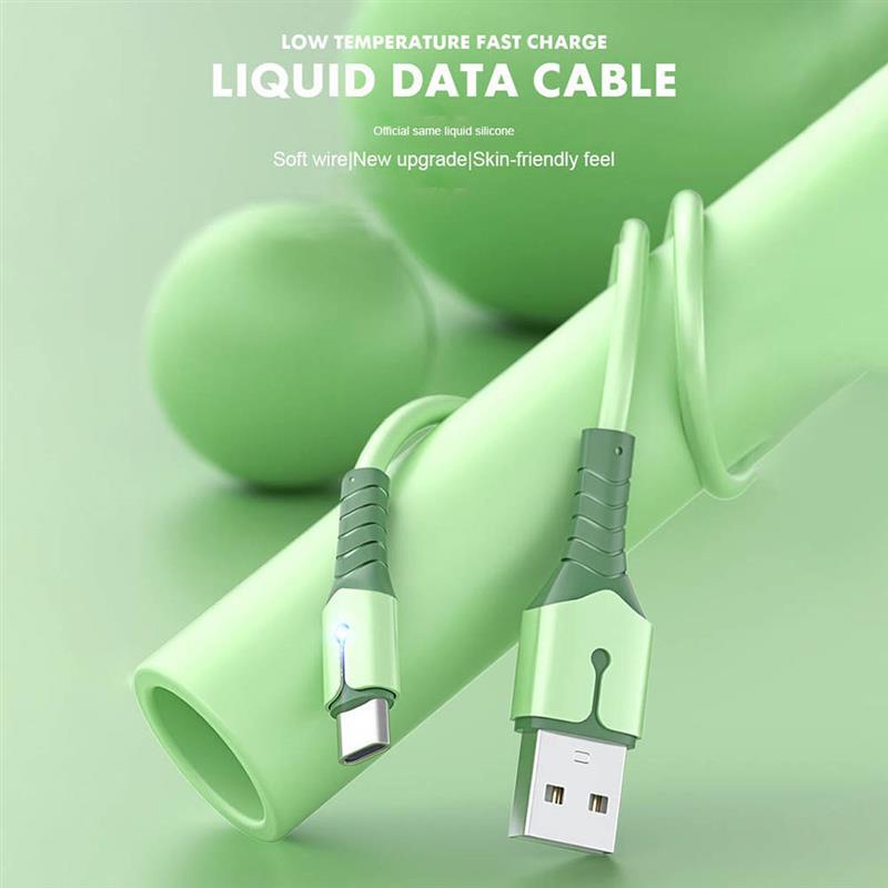 Hàng đã sẵn sàng cáp sạc nhanh silicon 5a lỏng cho android micro usb i-p loại c dây sạc điện thoại cáp dữ liệu có đèn led