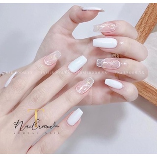 NAILBOX TRẮNG , nail cho cô dâu , móng up sẵn giá rẻ