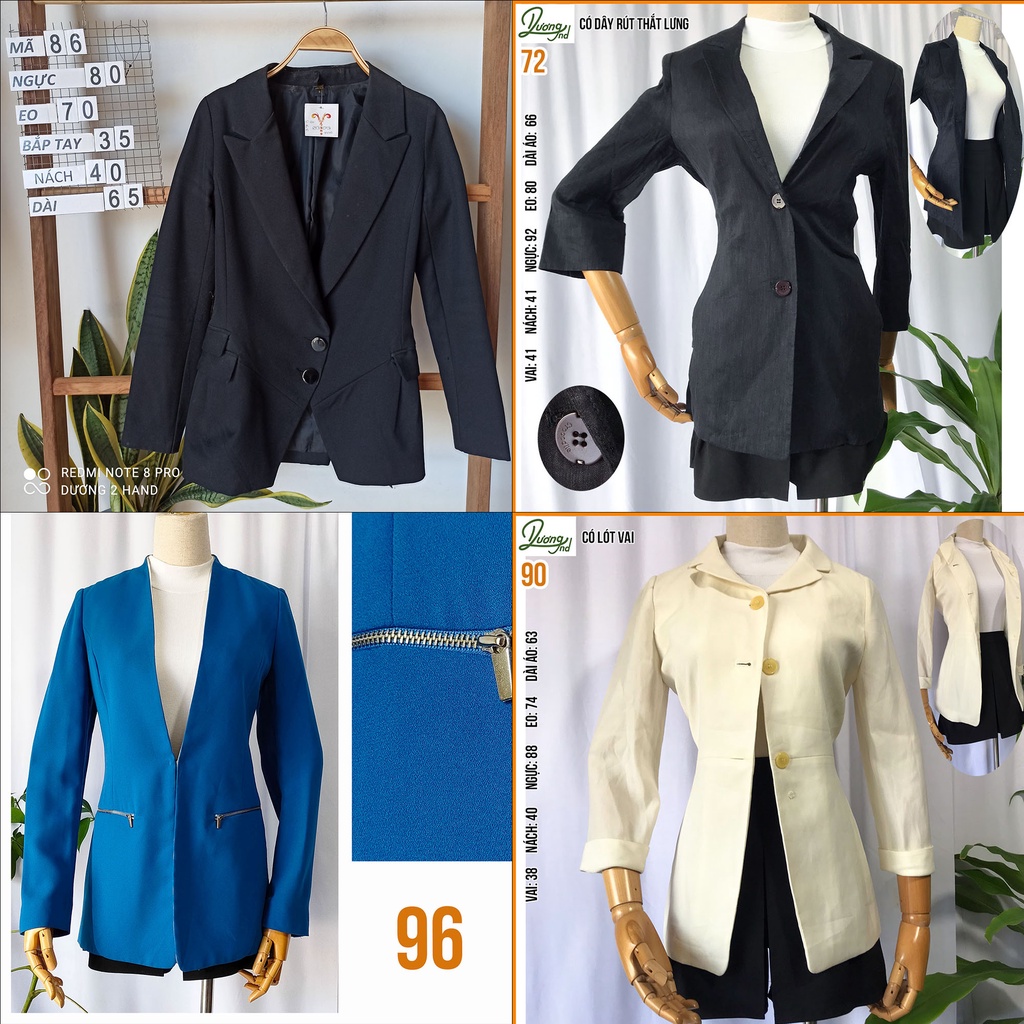 Áo Blazer Nữ Dáng Dài-Eo Nhỏ dưới 85cm
