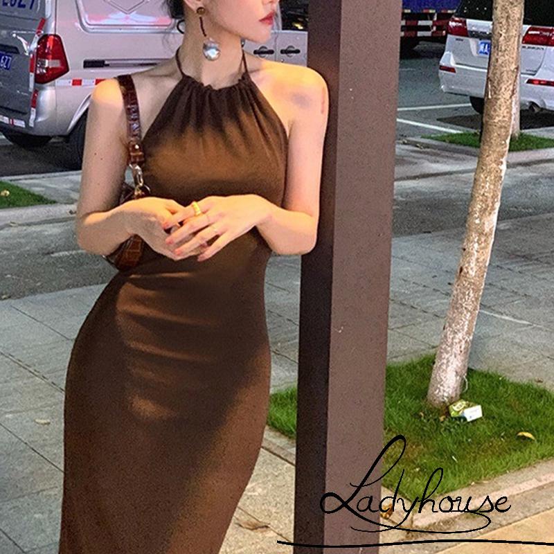 Đầm dài không tay hở lưng màu sắc thời trang dành cho nữ