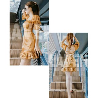 ĐẦM TAY PHỒNG ĐAN DÂY LƯNG CỰC ( CÓ MÚT NGỰC)