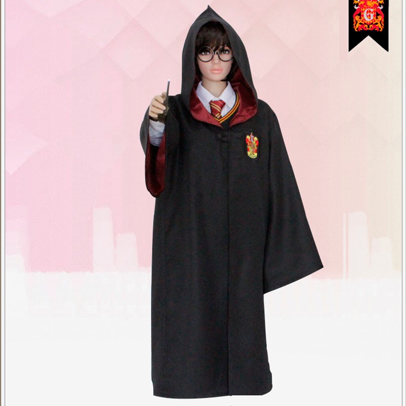 Áo choàng Harry Potter màu đen hóa trang halloween vải dày