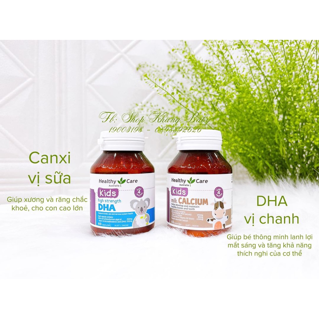 Viên bổ sung DHA và Canxi cho bé Healthy Care 60 viên - Shop Khang Baby