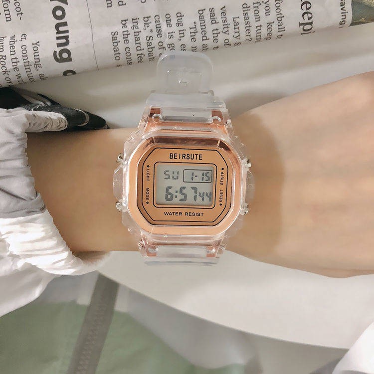 In Unicorn Đồng hồ đeo tay điện tử Cô gái dễ thương Phiên bản Hàn Quốc của học sinh trung học đơn giản Nước dùng Trà xan