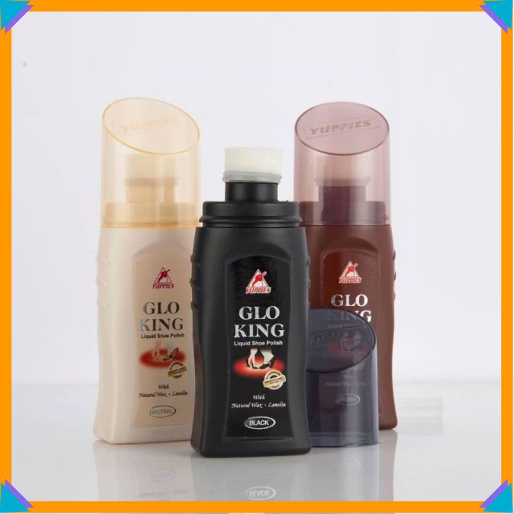 Xi đánh giày da Glo King Liquid Sheo Polish 75ml - 2 Màu Đen-Nâu Nhập Khẩu Từ  (Malaysia)