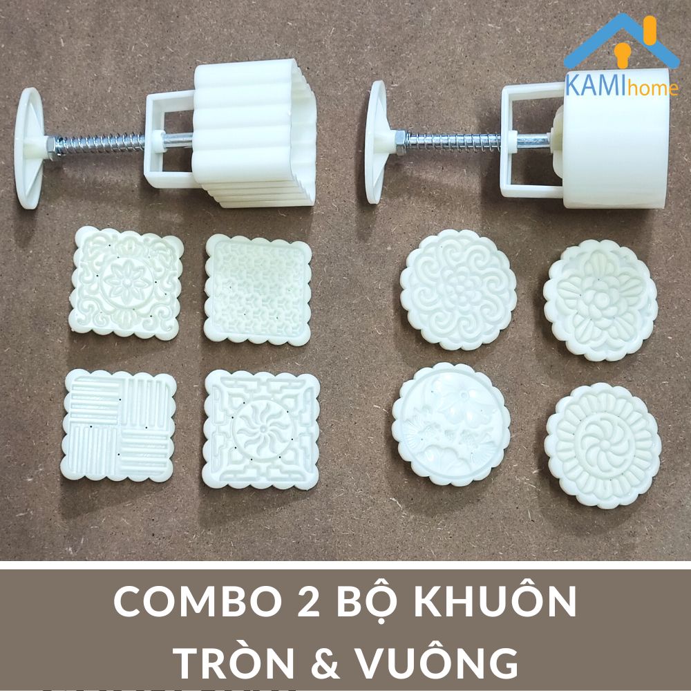 Khuôn bánh trung thu cỡ 100-120gr hình Vuông và Tròn 7cm mã 20026