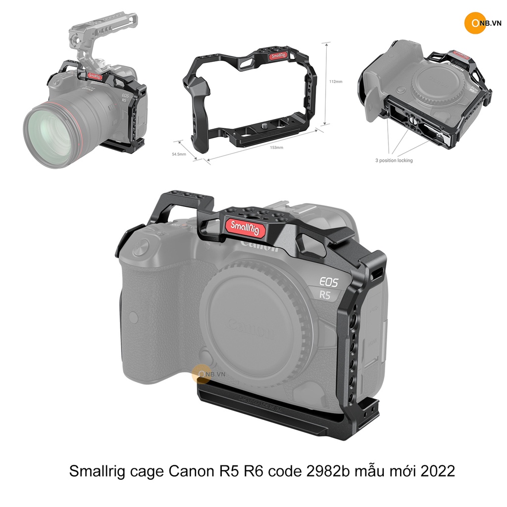 Smallrig cage Khung bảo vệ Canon R5 R6 code 2982b mẫu mới 2022