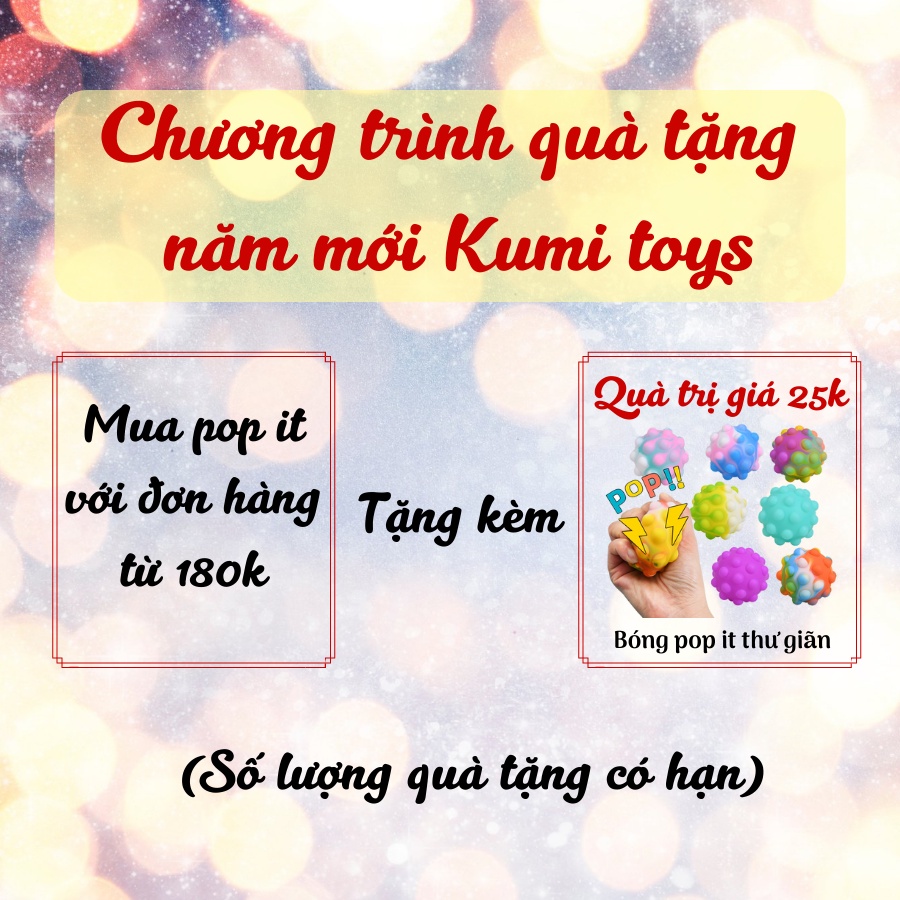 Đồ chơi bấm bóng pop it giải tỏa căng thẳng cho cả nhà Kumi toys