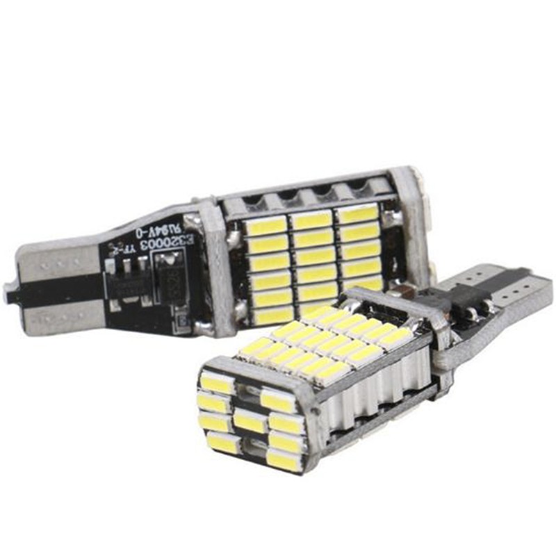 Bộ 2 bóng đèn LED T15 W16W 45 SMD 4014 6000K cho xe hơi