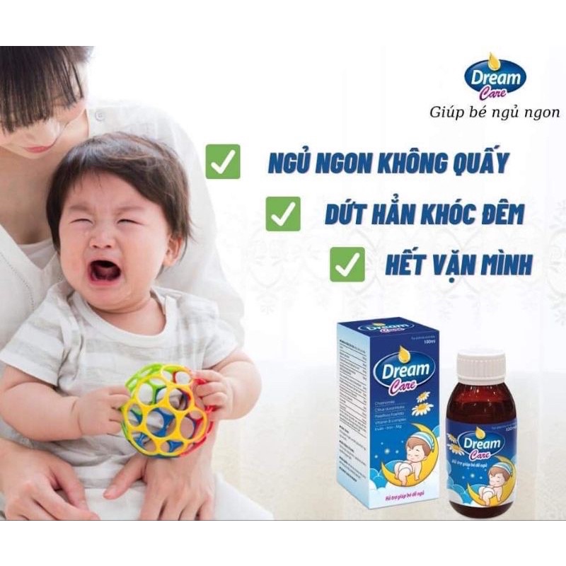 Siro Dream Care giải pháp hiệu quả cho bé ngủ sâu giấc, giúp trẻ dễ ngủ, giảm khóc đêm