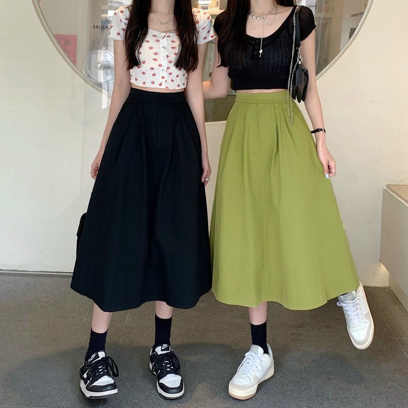 Chân váy ulzzang nữ form dáng dài xoè phong cahs tiểu thư mẫu mới nhất