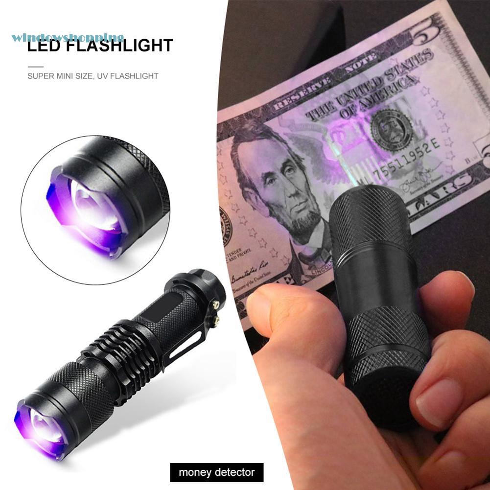 Đèn Pin UV Tia Cực Tím Có Chức Năng Zoo-M Pin AA/3200 Màu Đen UV Chuyên Dụng, Đèn Soi Huỳnh Quang