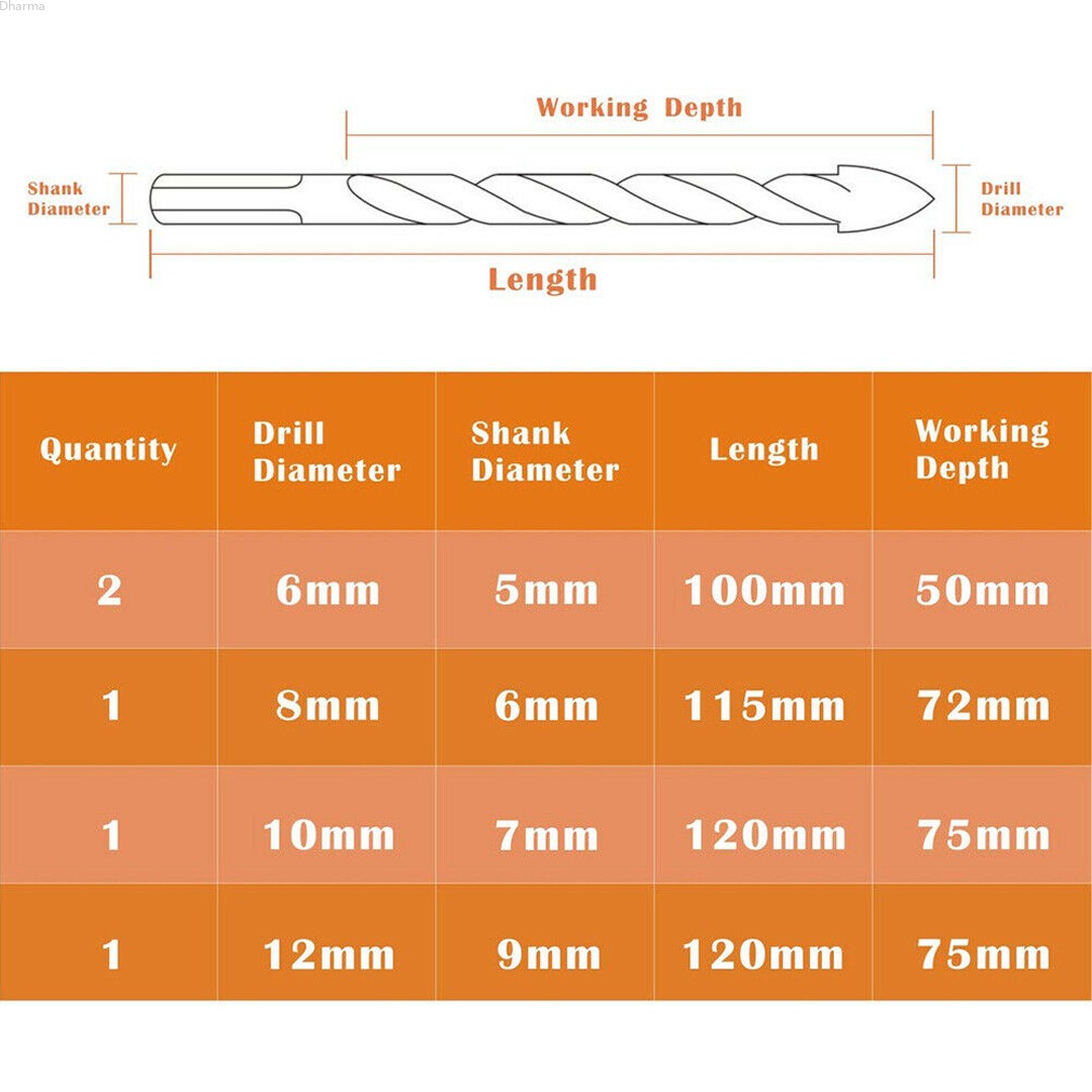 BITS Set 5 Mũi Khoan Đá Cẩm Thạch Chất Lượng Cao