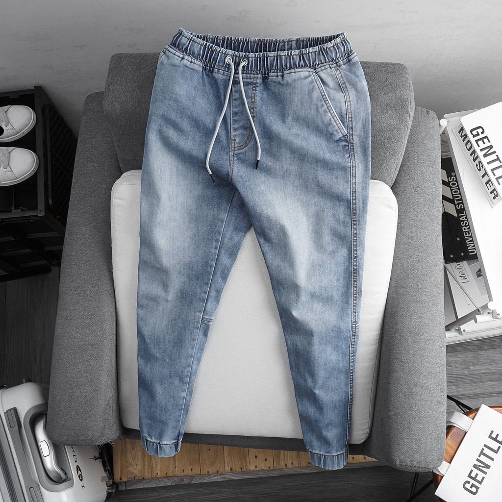 Quần jogger jeans nam LOZANO chất cotton mềm mịn, dễ phối, màu basic Jogger thể thao, năng động