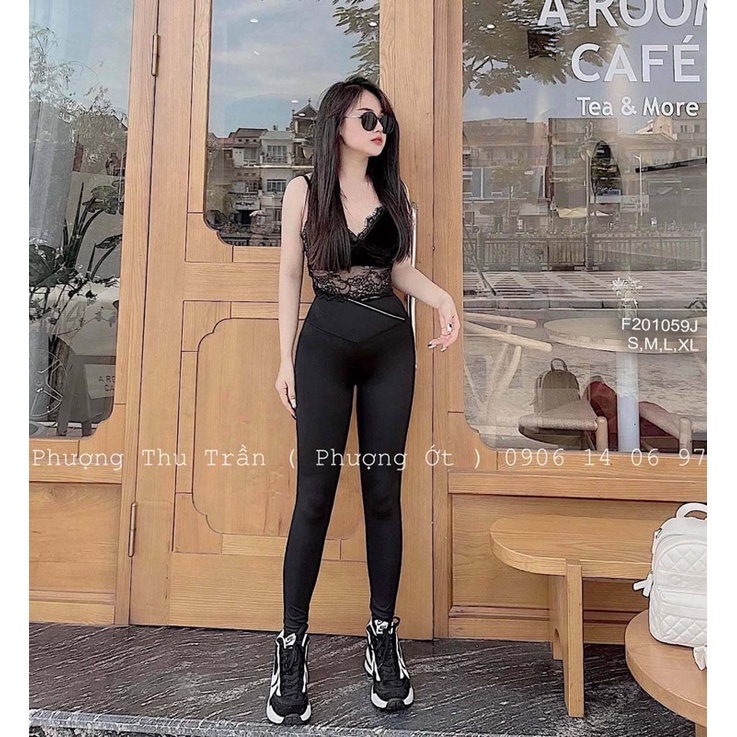 Quần legging phối viền