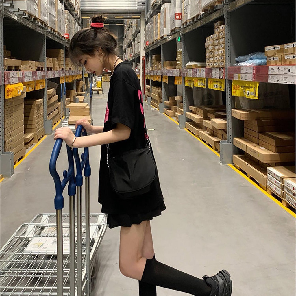 Áo thun tay ngắn dáng rộng 100% cotton in họa tiết chữ thời trang mùa hè dành cho nữ