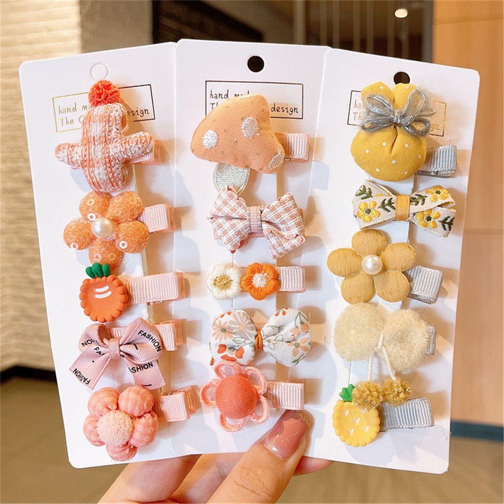 NIUYOU Set 5 Kẹp Tóc Nơ Xinh Xắn Cho Bé Gái