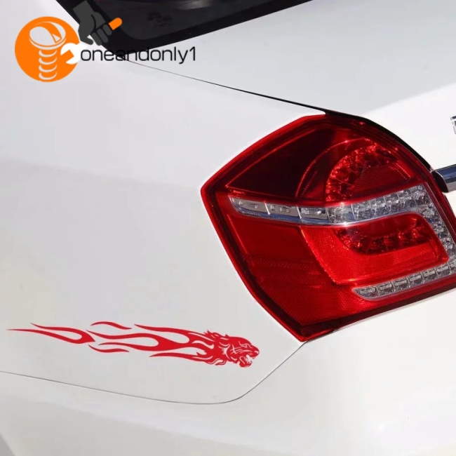 Miếng dán decal hình hổ lửa phản quang cho trang trí xe hơi