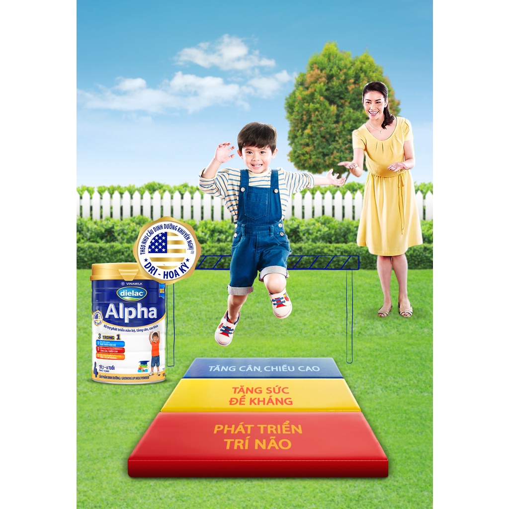 Sữa bột VINAMILK DIELAC ALPHA 1 2 3 4  - lon