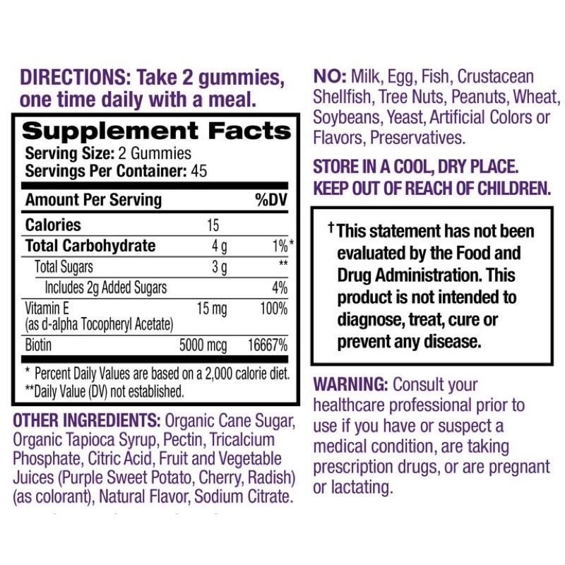 Kẹo dẻo đẹp da Hair skin nails gummies Natrol 90 viên date 9/22