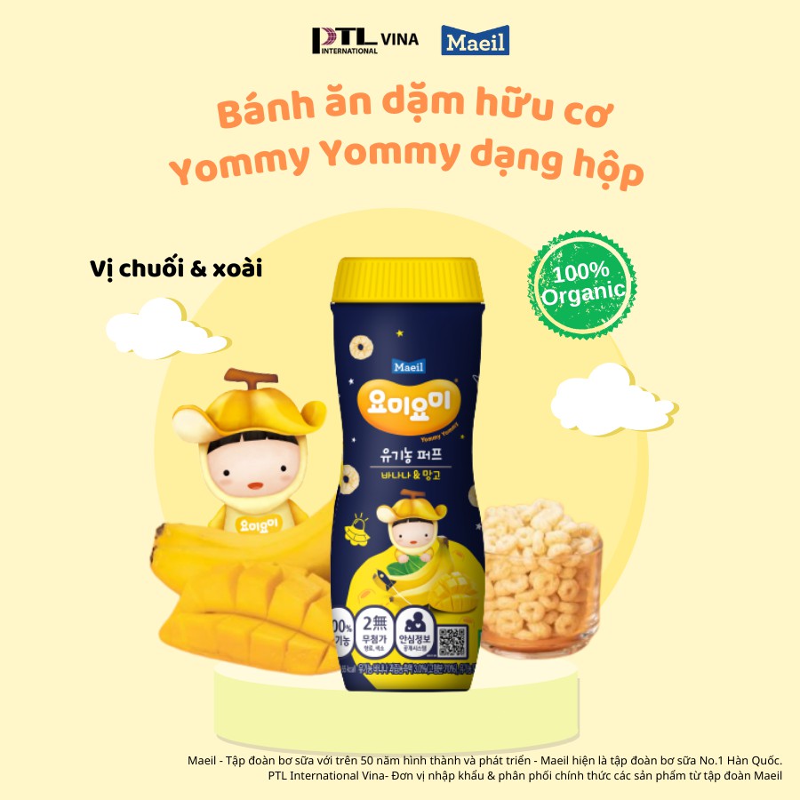 Bánh gạo ăn dặm hữu cơ dạng hộp Yummy Yummy đủ vị