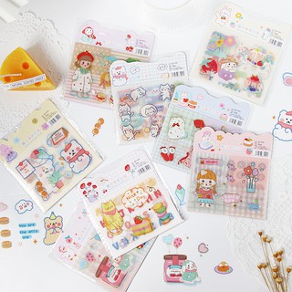 Set 4 tấm sticker hình ngộ nghĩ dễ thương dùng trang trí Nhật ký/ Sổ tay