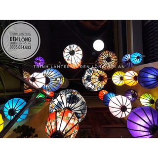 [Rẻ vô địch] Đèn lồng Hội An Vải Lanh Hoa_Size 30CM