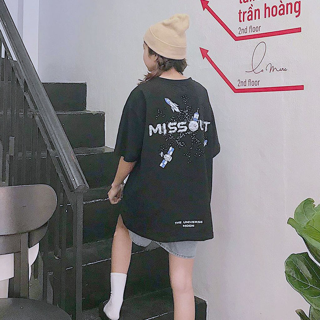 Áo Thun Nam Nữ MISSOUT MOON Unisex - Kiểu áo phông form rộng tay lỡ Leevin Store