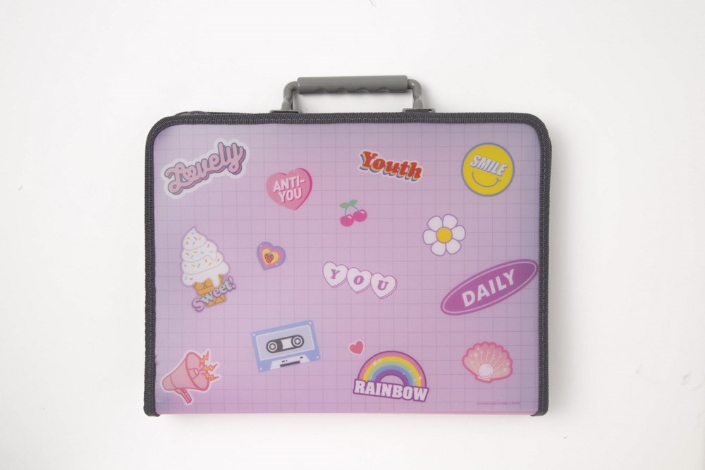 Túi Xách Đựng Tài Liệu ARTBOX Hàn Quốc Kiểu Lưới Màu Tím Cute