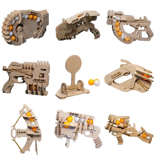 Đồ chơi bắn Ping Pong bóng bàn bằng gỗ DIY tự lắp ráp