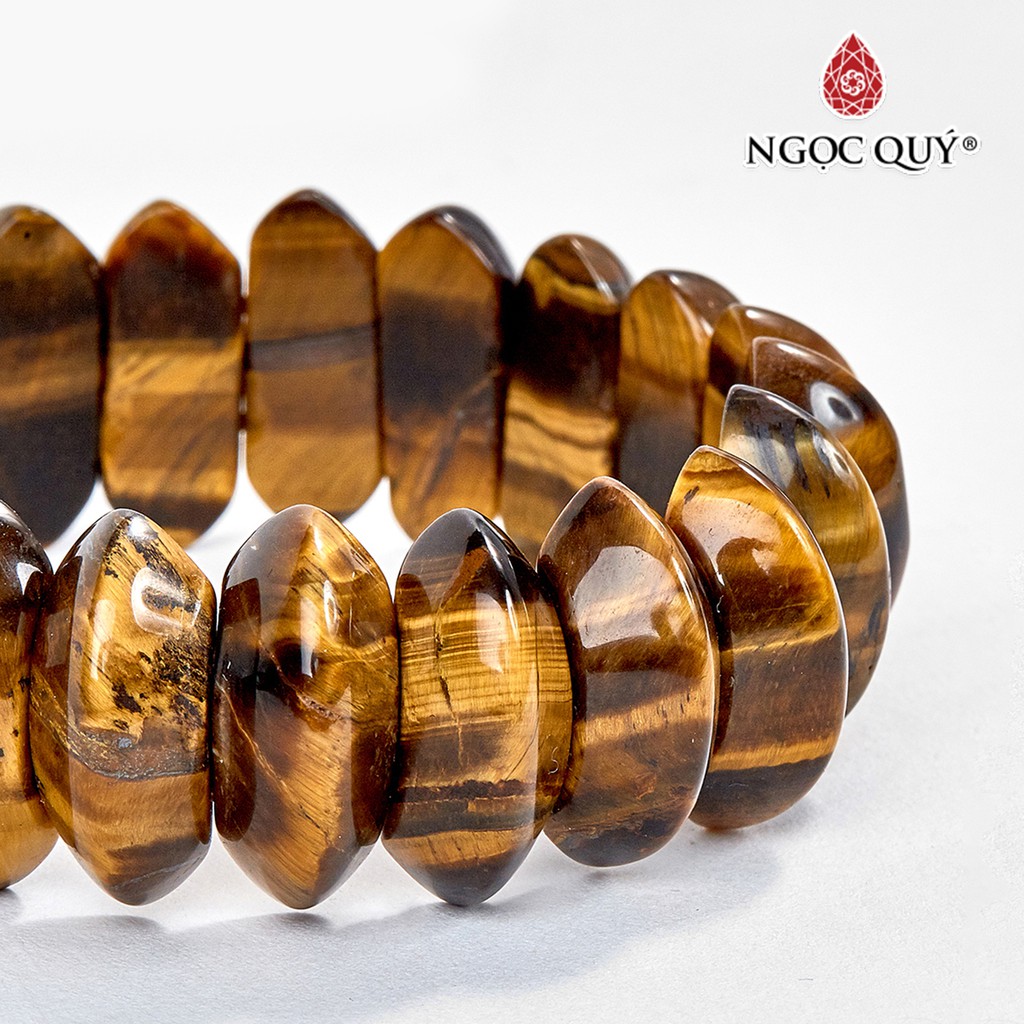 Vòng tay đá mắt hổ đốt dài tiger's eye quartz - Ngọc Quý