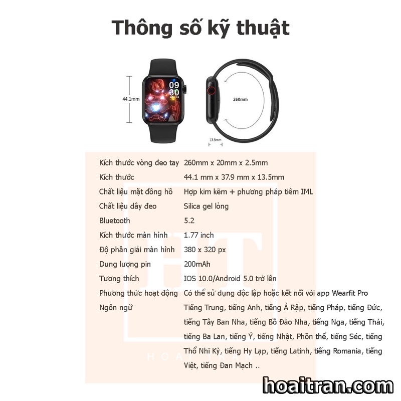 [SMART WATCH 6] Đồng hồ thông minh M26 Plus 44mm sạc không dây, đổi được ảnh đại diện, thông báo cuộc gọi, tin nhắn, FB