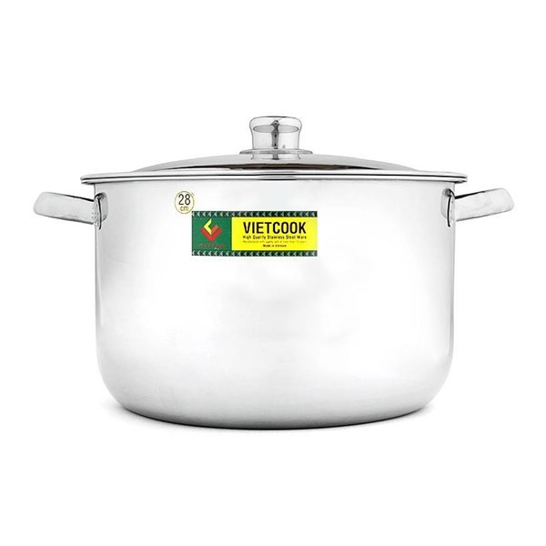 NỒI LUỘC GÀ INOX 1 ĐÁY VIETCOOK CÁC SIZE 20,24,26,28,30,32CM