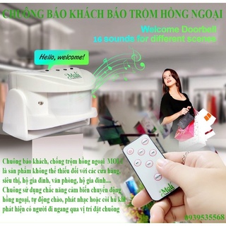 CHUÔNG BÁO KHÁCH BÁO TRỘM HỒNG NGOẠI CÓ REMOTE