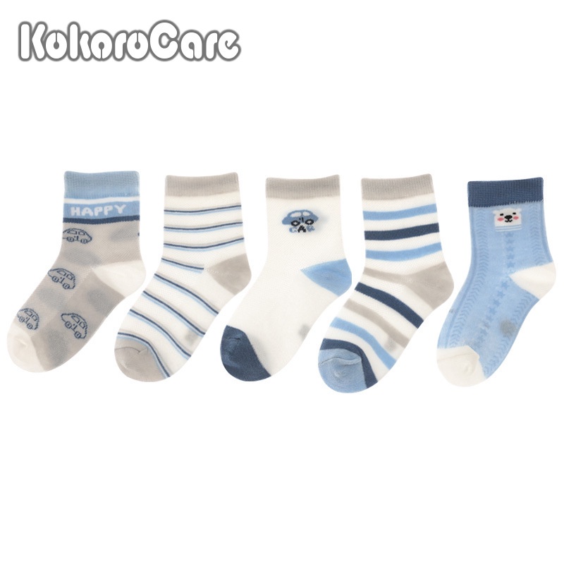 Bộ 5 đôi tất Kokorocare YSZ-21 bằng cotton cỡ S - XL cho trẻ 1-12 tuổi