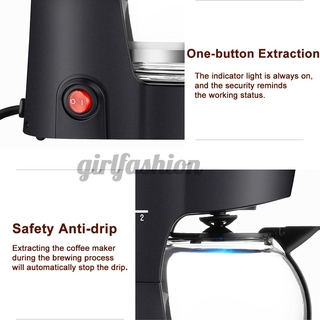 DL-KF200 Coffee Machine Home Automatic Drip Coffee Pot Mini Bubble Teapot 600 ML