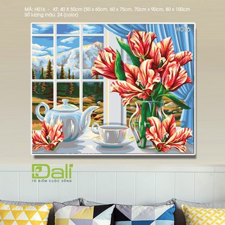 Tranh treo tường tự tô màu số hóa DALI Tranh Hoa H016