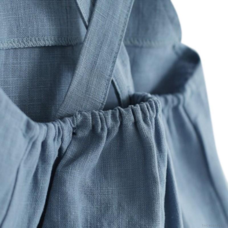 Bộ áo liền quần hai dây vải lanh mềm mại thời trang dành cho trẻ nhỏ